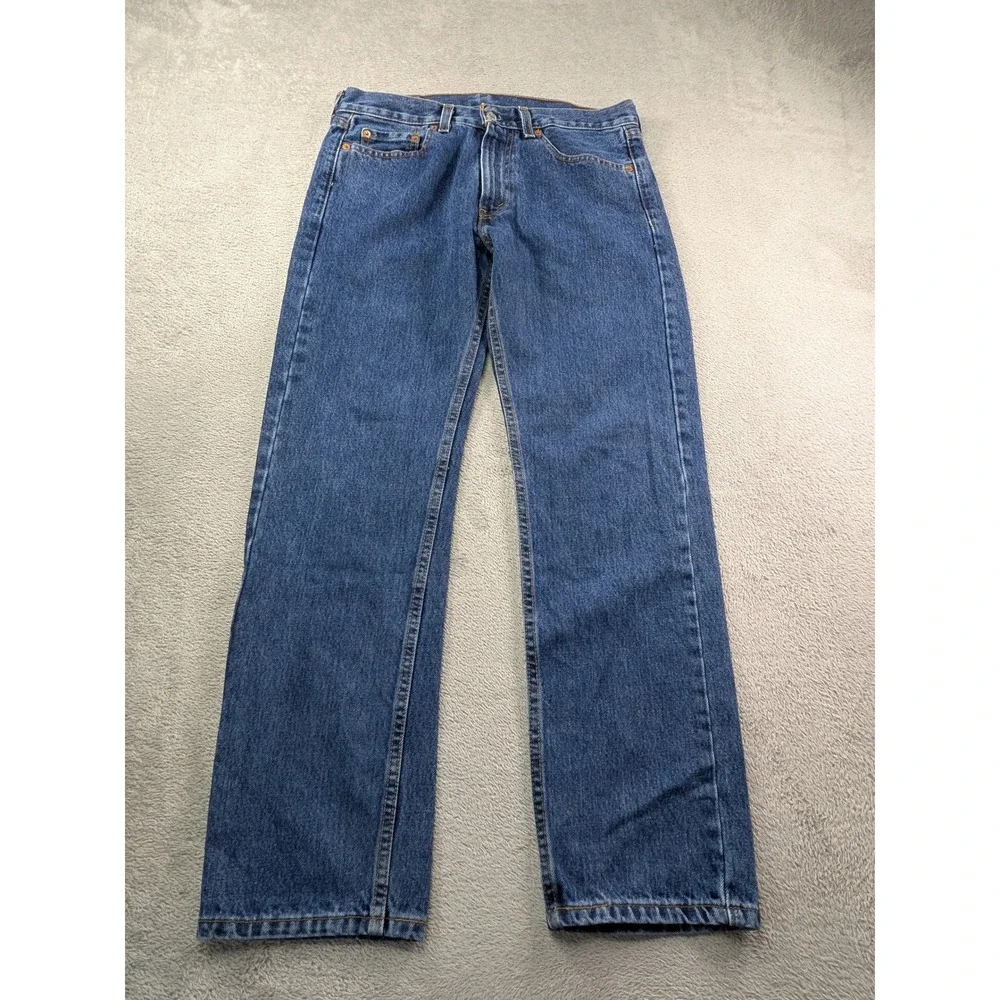 Levis 505 Regular Fit Straight Leg Jeans Mens 30x30 Medium Wash Blue Denim